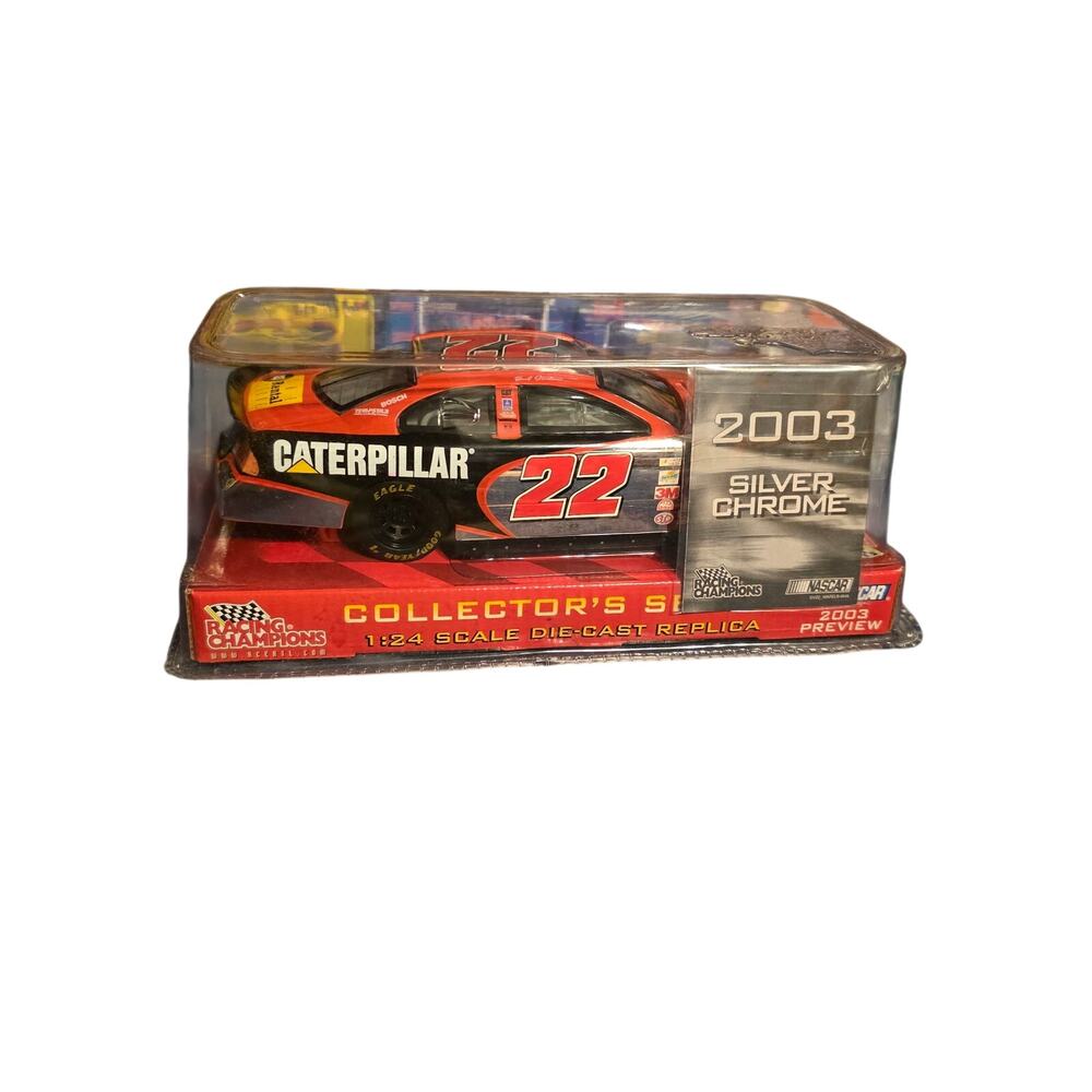 Ward Burton #22 Caterpillar 2003 Silver Chrome Racing Champions 1:24 Sealed